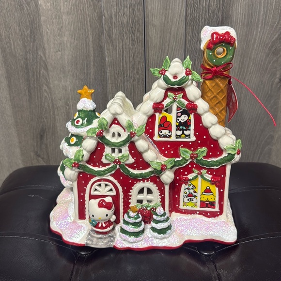 Blue Sky Other - Blue Sky Clayworks Hello Kitty & Friends Red Christmas Gingerbread Candle House